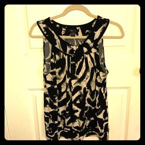 Sleeveless Blouse Black and Cream